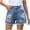 Light Blue, variant on ZVNAΖH Womens Ripped Jean Shorts Mid Waist Wide Leg Stretchy Shorts, Loose Fit, Sizes S-2XL