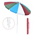 thumbnail image 1 of Yescom Parasol de Plage Arc-en-Ciel 6 Pieds avec Ancre de Sable Inclinable Protection UV Extérieur, 1 of 9