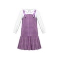thumbnail image 1 of Robe Fille Violette à Carreaux Bretelles Crayon Décontractée École 8 Ans, 1 of 6