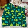 thumbnail image 6 of St. Patrick''s Day Throw Blanket Green Lucky Clovers and Shamrocks Throw Blankets Soft Warm Cozy Flannel Blanket for Bedroom Living Rooms Couch Sofa Bed Home Decor 40x50 Inch, 6 of 6