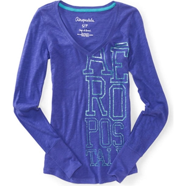 Camiseta gráfica con purpurina Aeropostale morado extragrande