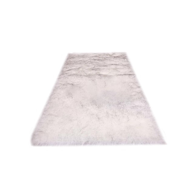 Wosthever Manta Alfombra Sofá Interior Área grande Mesita de noche Estera antideslizante para niños Cojín de piso peludo Decoraciones para Decoración del hogar Blanco Gris