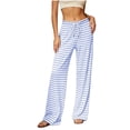 thumbnail image 2 of Diufon Womens Pajama Pants Striped Wide Leg Loose Soft Modal Sleepwear Drawstring Sleep Pants for Homewear & Outdoor, 2 of 8