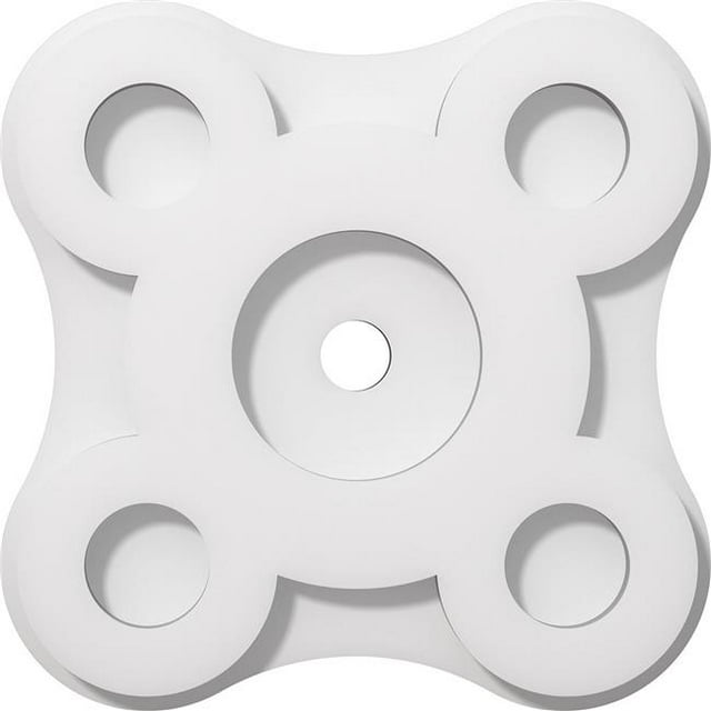 Ekena Millwork CMP10LA-01000 10 in. OD x 1 in. ID Square Luna Architectural Grade PVC Contemporary Ceiling Medallion
