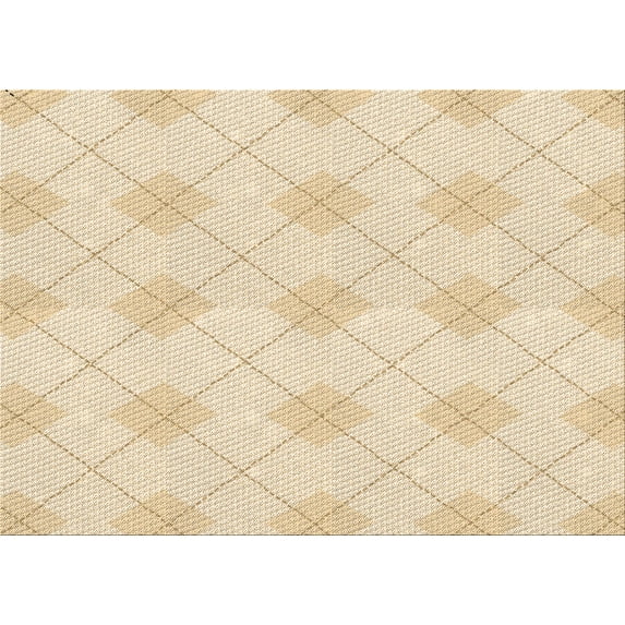 Ahgly Company Machine Washable Indoor Rectangle Transitional Vanilla Gold Area Rugs, 7' x 10'