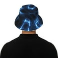 thumbnail image 5 of Salouo Blue Lightning Print Unisex Bucket Hat, Outdoor Summer Beach Fishing Sun Hat Fun Outdoor Vacation Hat for Men Women Teens,Reversible Double-Side-Wear, 5 of 6