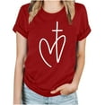 thumbnail image 1 of Blouses pour Femmes Hauts Imprimés Manches Courtes Blouse Col Rond T-Shirt Hauts, 1 of 1