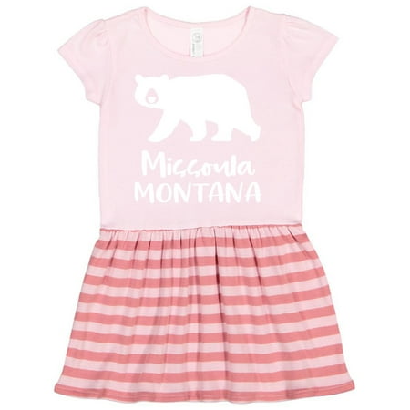 

Inktastic Missoula Montana White Bear Silhouette Gift Toddler Girl Dress