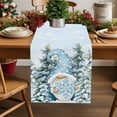 thumbnail image 5 of Christmas Table Runner Blue Gnome Table Runners Snowy Pine Tree Forest Cotton Linen Dresser Scarf Kitchen Dining Table Decor for Christmas Holiday Party Decor 13x72 Inch, 5 of 9