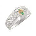 thumbnail image 4 of RYLOS Men's Rings 14K White Gold Classic Nugget 6X4MM Oval Gemstone & Diamond Ring Opal African October Birthstone Rings Size 8, 4 of 7