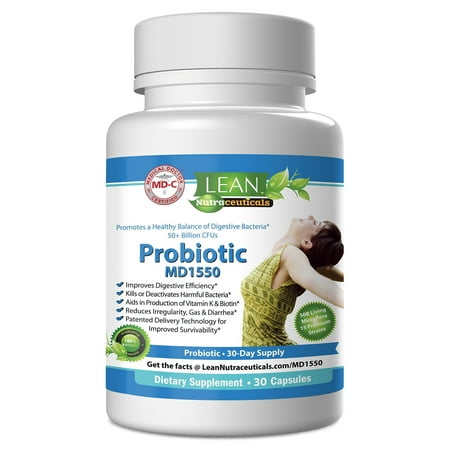 Probiotic 50 Billion CFU 15 Strains Guaranteed Potency Until Expiration. Shelf Stable MD Formulated Patented Delay Release Capsules Prebiotics and Acidophilus Probiotic Best Supplement for Men,