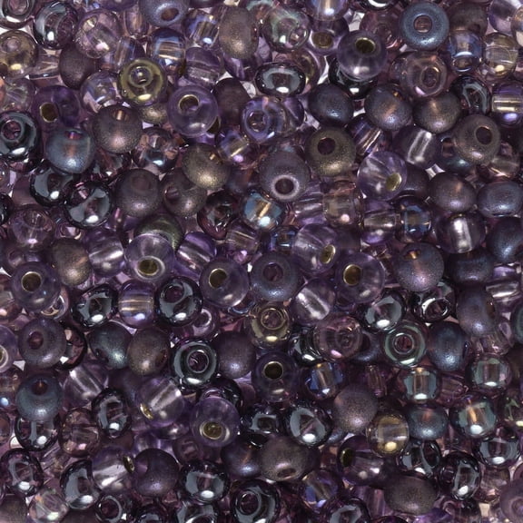 John Bead Czech Glass Seed Beads 6/0 (23g) Amethyst Mix Bead