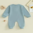 thumbnail image 4 of Baby Boy Romper with Pocket in Solid Color and Long Sleeves, 4 of 9