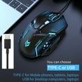 thumbnail image 4 of TINYSOME Type-C Mouse USB C Corded Gaming Mause 3600DPI Adjustable 6 Buttons Backlit, 4 of 17