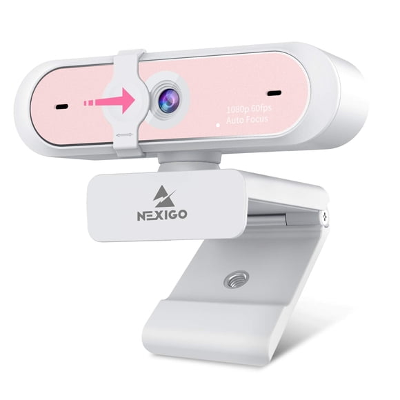 NexiGo N660P 1080P 60FPS Caméra Web avec Contrôle Logiciel, Double Microphone et Couverture, Mise au Point Automatique, Caméra Web d'Ordinateur USB HD, pour OBS/Zoom/Skype/FaceTime/Te