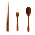 thumbnail image 5 of Vikakiooze under $10, Japanese Vintage Wooden Chopsticks Spoon Fork Tableware 3pcs Set New Gift, 5 of 9