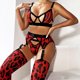 thumbnail image 2 of Conjunto de cuatro piezas de ropa interior sexy con estampado de leopardo y medias altas, 2 of 6