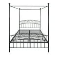 thumbnail image 3 of LegaHome Queen Canopy Bed Frame, Queen Size Metal Platform Bed, Modern Bedroom Furniture Canopy Platform Bed with Classic Headboard and Footboard, No Box Spring Needed, Black, 3 of 8
