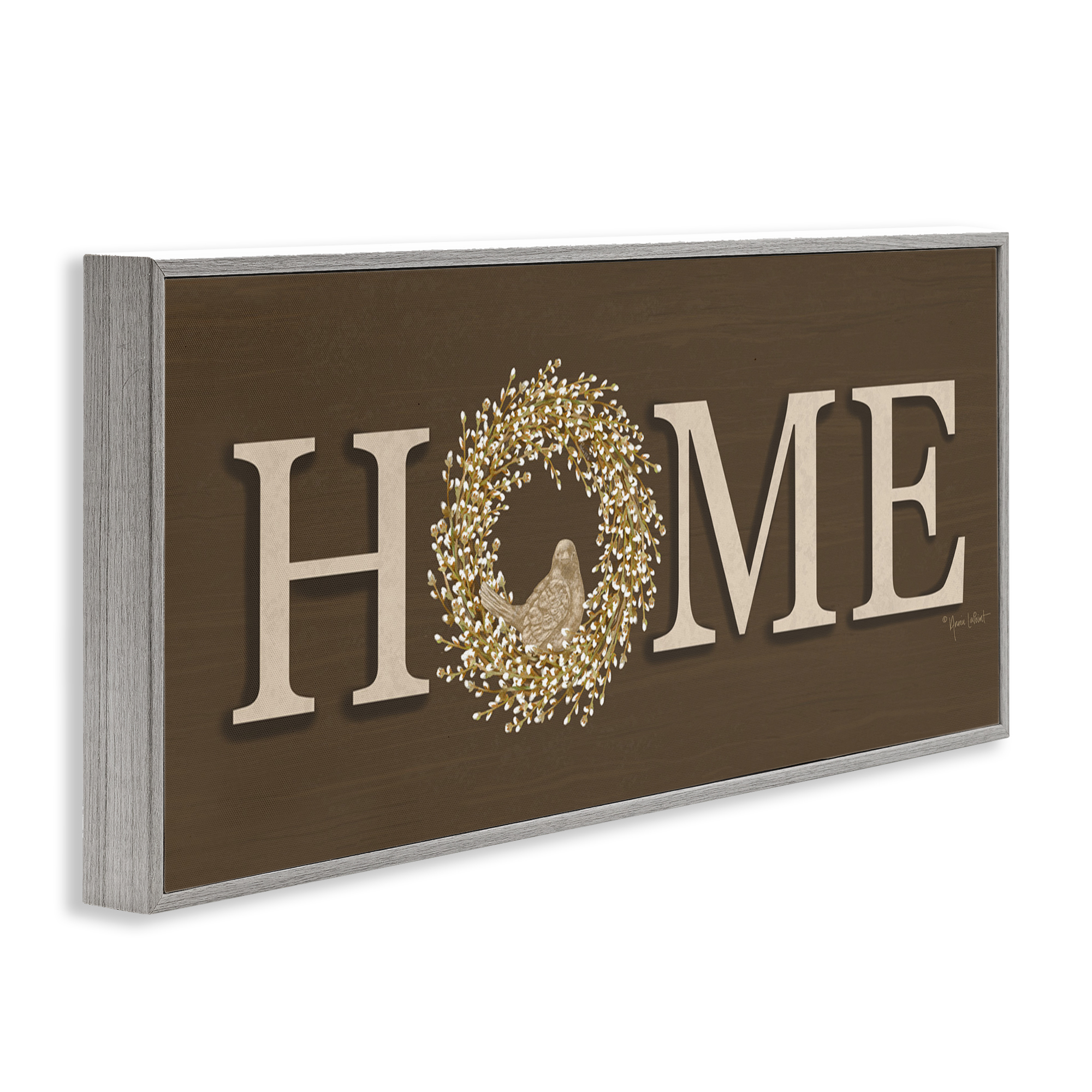 Stupell Industries Rustic Seasonal Home Typography Painting Gray Framed Art Print Wall Art, 24 x 10