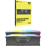 Corsair CMH64GX5M2D6000Z40 Vengeance RGB DDR5 64GB (2x32GB) 6000MHz CL40 RAM AMD Expo & Intel XMP 3.0 Compatible – Gray