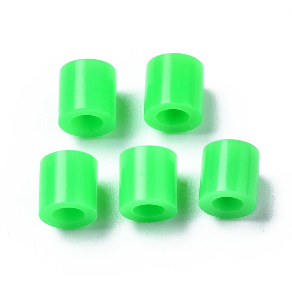 PE Beads DIY Melty Beads Tube Lime Green 5x5mm Hole: 3mm 8000pcs/500g