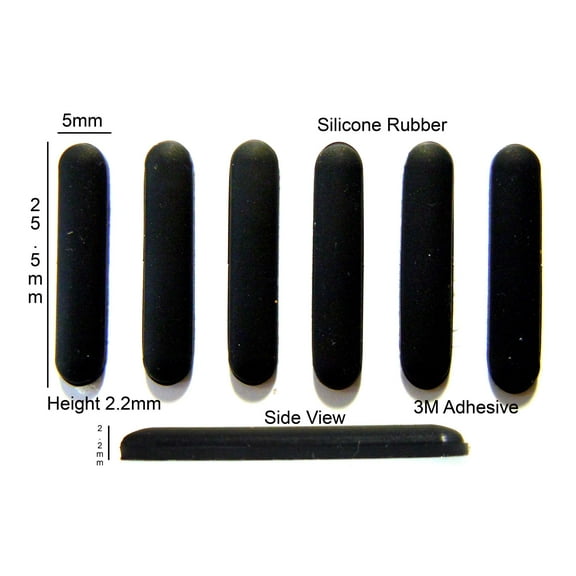 VATH Self Adhesive Silicone Rubber Feet 25.5mm(L) x 5mm(W) x 2.2mm(H) 6pcs [RB205]