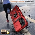 thumbnail image 5 of for iPhone 14 Pro Case with Screen Protector - Slide Camera Cover Phone Case with Ring Stand, Heavy Duty Military Grade Shockproof Rugged Bumper for iPhone 14 Pro Accessories Red, 5 of 13
