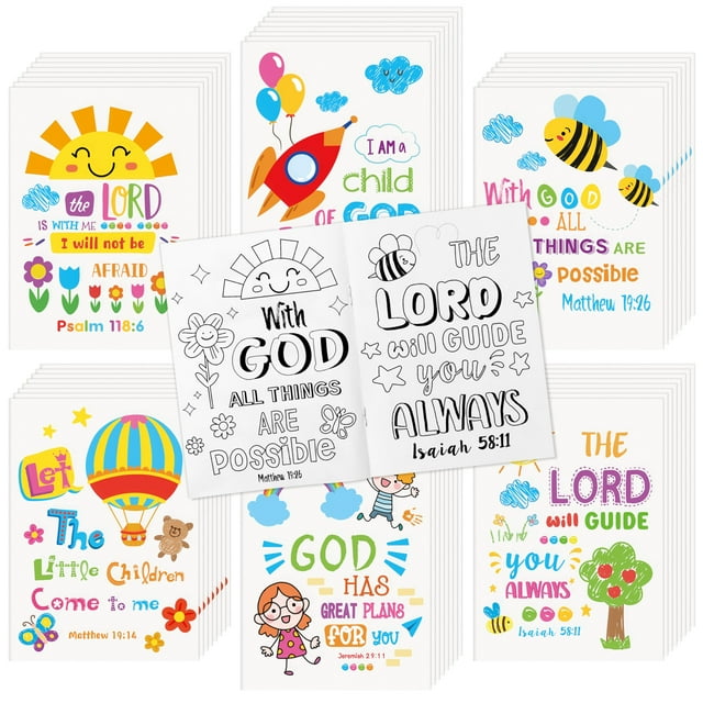Libros para colorear de versículos bíblicos Dvbonike, 48 unidades, 12,2 x 17,3 cm