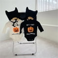 thumbnail image 6 of XIMIN Halloween Toddler Photoshoot Outfits Baby Boy Girl Outfit Long Sleeve Zipper Onesie Romper Pumpkin Cute Skeleton Graphic Jumpsuit Photography Outfits, 6 of 8