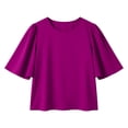 thumbnail image 5 of Eres Más Que una Camisa de Puntuación de Prueba Moda Casual Blusa de Poliéster de Cuello Redondo para Camisas de Manga Corta de las Mujeres, 5 of 5