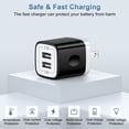 thumbnail image 3 of Type C Charger, Fast Charging Block USB Wall Charger with 10FT Type C Charging Cable USB C Cable, 2pcs USB A to USB C Cable with Dual Port Android Charger, USB Power Adapter USB Cube Charger[Black], 3 of 8