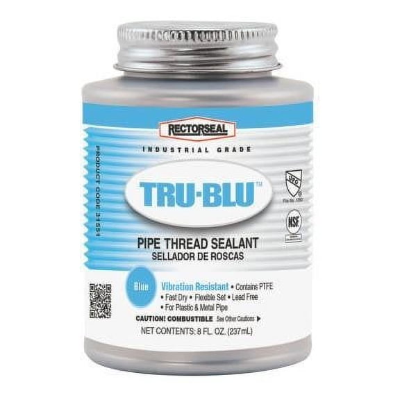 Rectorseal Tru-Blu Pipe Thread Sealants, 1/2 Pint Can, Blue