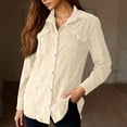 thumbnail image 5 of LWavelet Corduroy Overshirt Jacket Women Versatile Fall Casual Loose Stylish Trendy Outerwear Beige L, 5 of 5