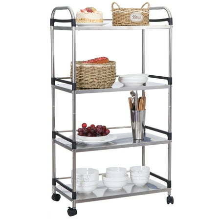 kitchen microwave storage rack wheels corner shelf shelves cart metal pot office stand shelving wire silver bakers tier oven duty
