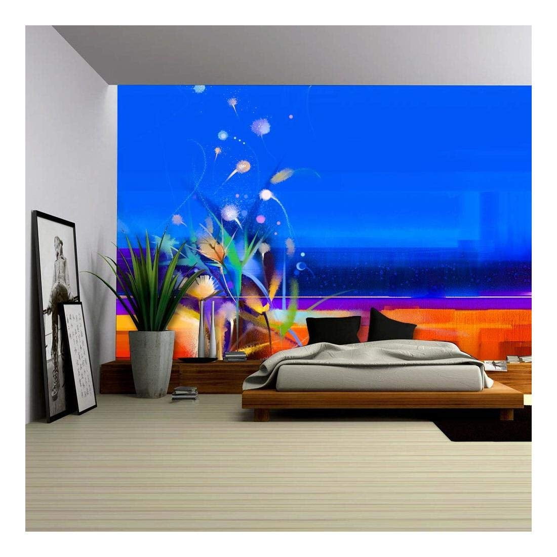 wall26 - Abstract Colorful Oil Painting Landscape on Canvas - Removable ...