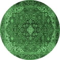 thumbnail image 1 of Ahgly Company Indoor Round Medallion Emerald Green Traditional Area Rugs, 6' Round, 1 of 4