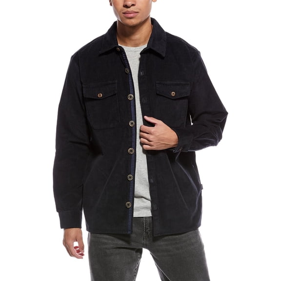 Stone Rose mens  Washed Corduroy Overshirt, 3/M, Blue