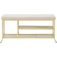 thumbnail image 6 of 3-Tier Shoe Rack for Entryway, Shoe Bench with Foam Padded Seat, Metal Frame, Small Shoe Organizer with Storage for Indoor Entrance Hallway Bedroom Living Room, 6 of 7