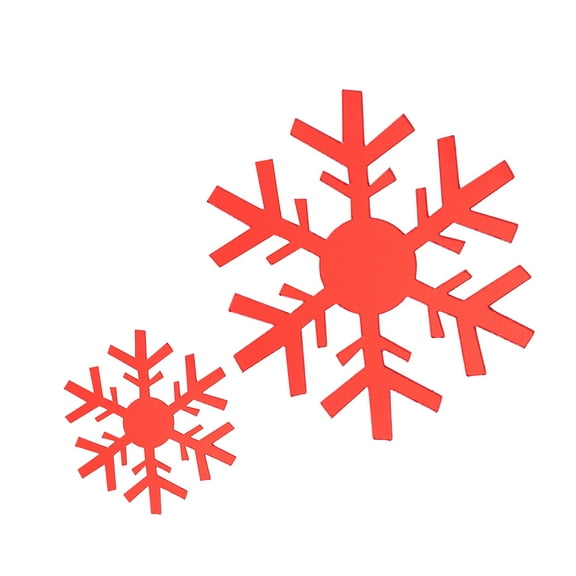 OFFIGAM 15Pcs Red Snowflake Wall Decals PVC for Home Decoration