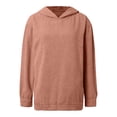 thumbnail image 4 of Essentials Women's Hoodie Vintage Distress Solid Casual Long Sleeve Denim Workout Hooded Sweatshirts, 4 of 5