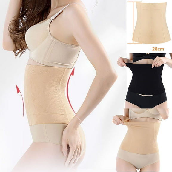 HAOTAGS Women's Wrap Waist Belt Body Shaper, Breathable Plus Size Waist Trainer Adjustable Compression Wrap Yoga & Fitness Support Band Beige L