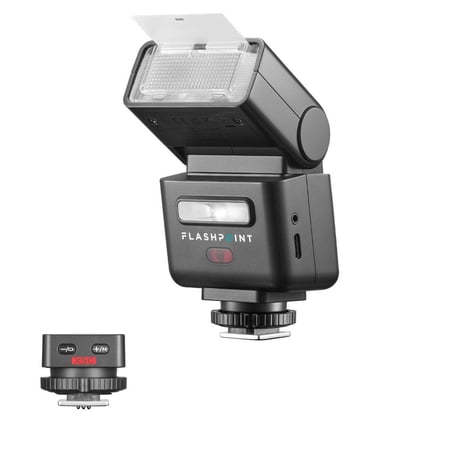 Flashpoint iT32 Compact R2 TTL Mini Camera Flash with Detachable Magnetic X5-C Interchangeable Hot Shoe Module and Wireless Trigger (Canon)
