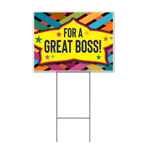 For A Great Boss (18" x 24") Yard Sign, Includes Metal Step Stake
