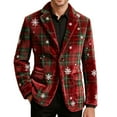 thumbnail image 5 of UQJfacai Christmas Suit for Men Lightweight Xmas Printed Blazer Casual One Button Holiday Party Fit Jacket with Pockets, 5 of 7