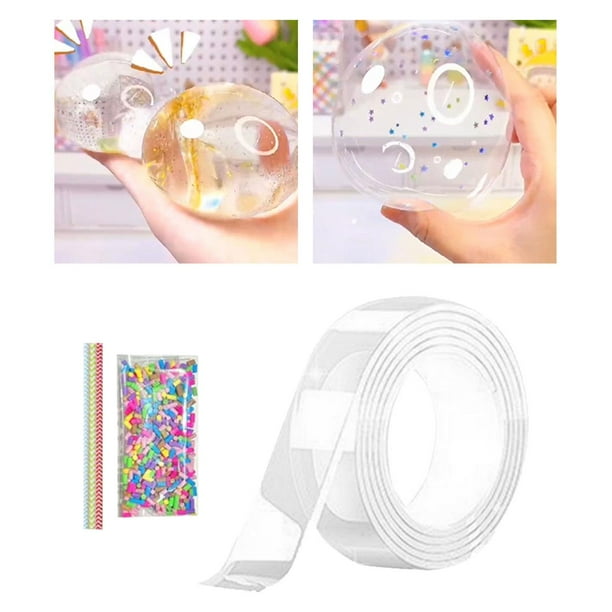 Cinta de burbujas de do de bricolaje, cinta adhesiva de doble cara, cinta adhesiva creativa que no deja marcas, cinta nano transparente extraíble y resistente, cinta de bricolaje Estilo C Macarena Cintas de doble cara