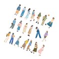 thumbnail image 2 of 40 pegatinas con figuras de niña, pegatinas para álbumes de recortes de bricolaje con temática de niña para diarios, cuadernos, fundas de teléfono, botellas de agua, Walk Alone, 2 of 10