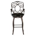 thumbnail image 3 of Linon Tabouret de Bar Pivotant en Métal à Dossier Crêté de 30 Pouces en Brun Foncé, 3 of 10