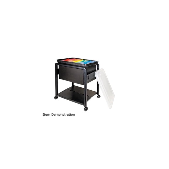 Folding Mobile File Cart 14.5w x 18.5d x 21.75h, Clear/Black