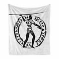 thumbnail image 1 of Hunting Soft Flannel Fleece Throw Blanket, Person with Lance Hunting Folklore Circle, Cozy Plush for Indoor and Outdoor Use, 50" x 70", Black White, by Ambesonne, 1 of 6