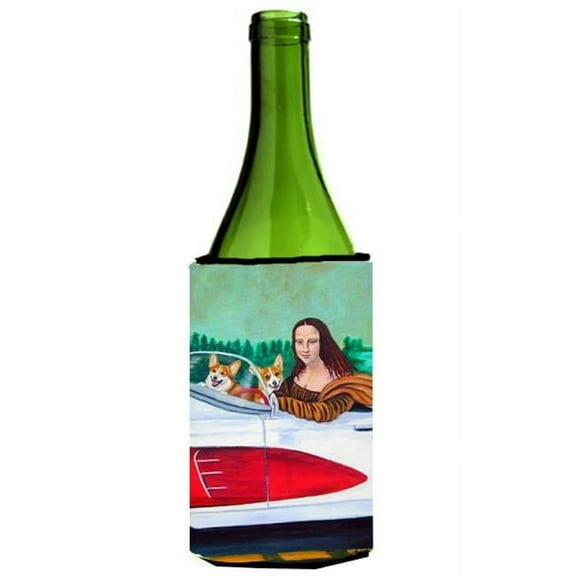 Mona Lisa With Corgi Wine bottle sleeve Hugger - 24 oz.